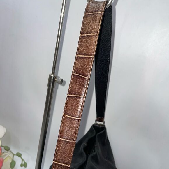 Brighton Two Tone Croc Embossed Leather Shoulder Bag Medium - Picture 5 of 12